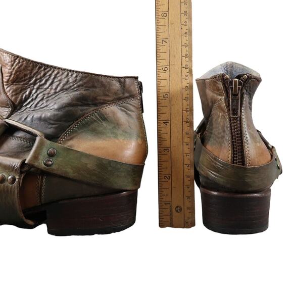 Freebird Boots Womens 10 Western Harness Zip Biker Distressed Leather FB-PLDIP - Picture 8 of 16